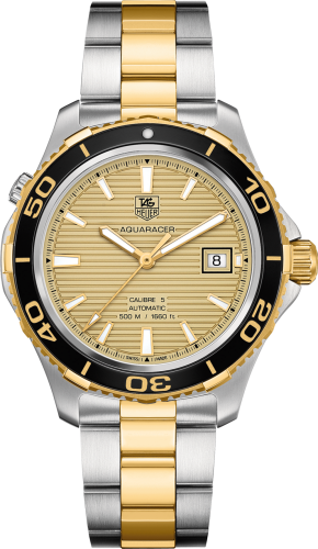 TAG Heuer Aquaracer 500M Calibre 5 41 Stainless Steel / Yellow Gold / Champagne / Bracelet